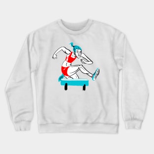 Woman Hurdling Crewneck Sweatshirt